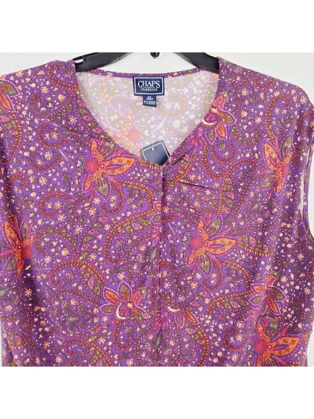 Chaps Womans Plus Size 2 2x Pink floral shirt Top NWT - Picture 3 of 4